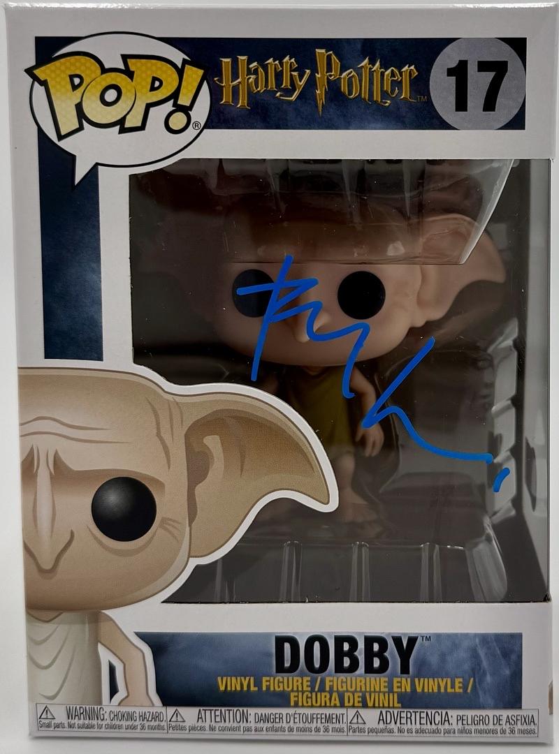 Toby Jones Signed Funko Pop #17 Dobby (Harry Potter) - Beckett COA